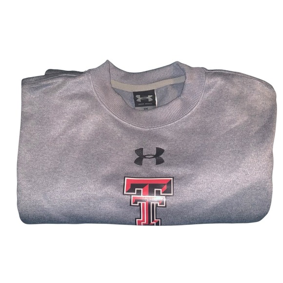 Texas Tech Red Raiders Under Armour Sweatshirt Men's SM Pullover Light Gray NOS - Picture 1 of 8